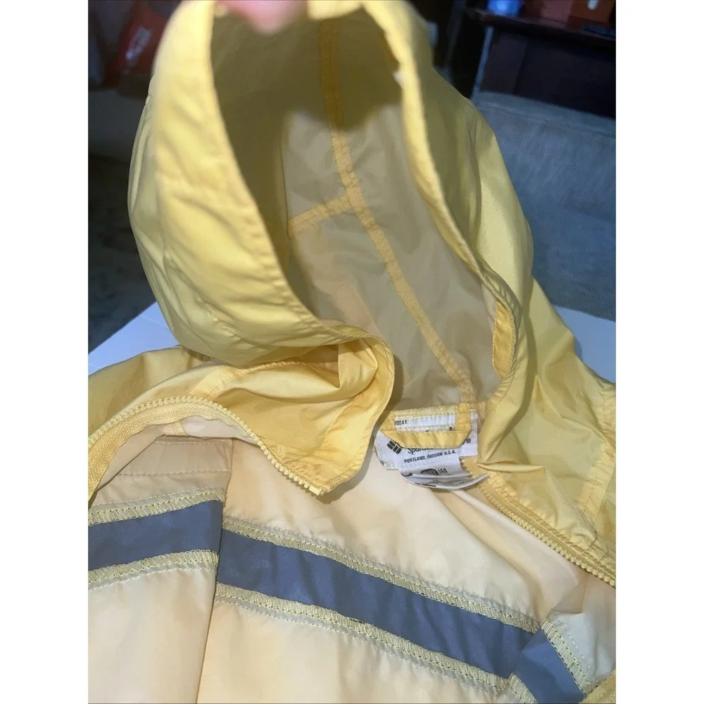 Columbia Vtg Yellow & Blue Hooded Windbreaker Jacket |Y2K|90's| Unisex 10/12